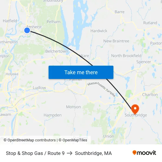 Stop & Shop Gas / Route 9 to Southbridge, MA map