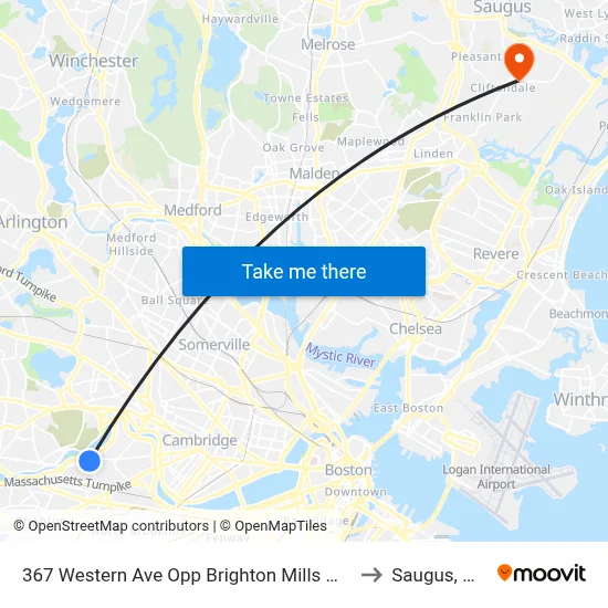 367 Western Ave Opp Brighton Mills Mall to Saugus, MA map