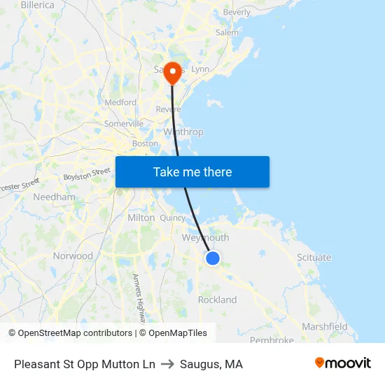 Pleasant St Opp Mutton Ln to Saugus, MA map