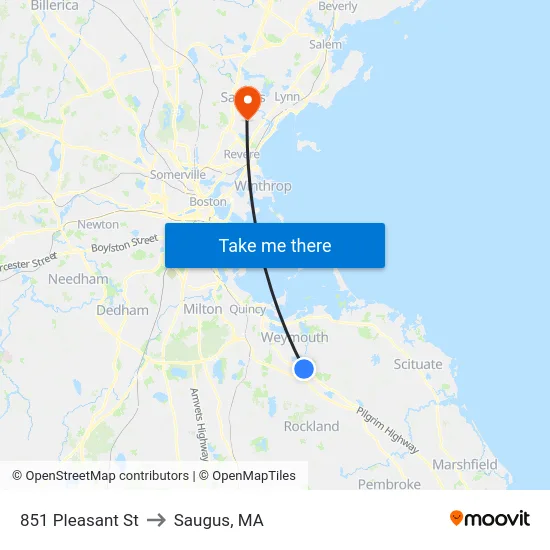 851 Pleasant St to Saugus, MA map