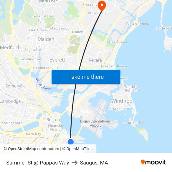 Summer St @ Pappas Way to Saugus, MA map