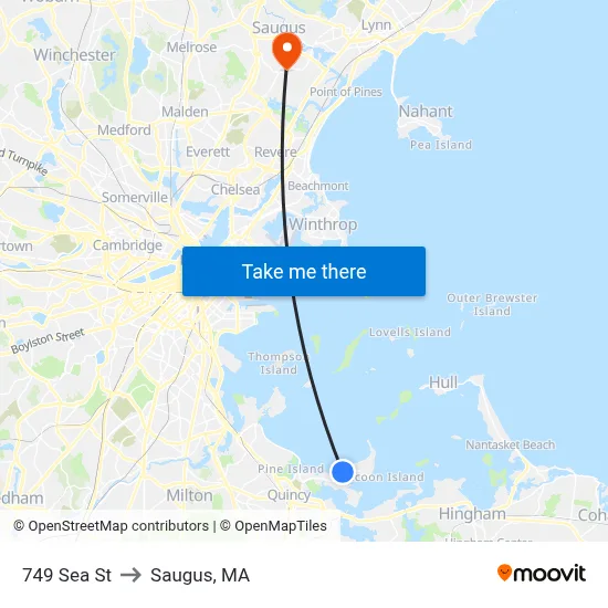 749 Sea St to Saugus, MA map