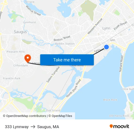 333 Lynnway to Saugus, MA map