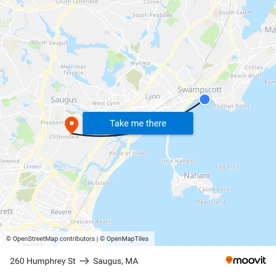 260 Humphrey St to Saugus, MA map