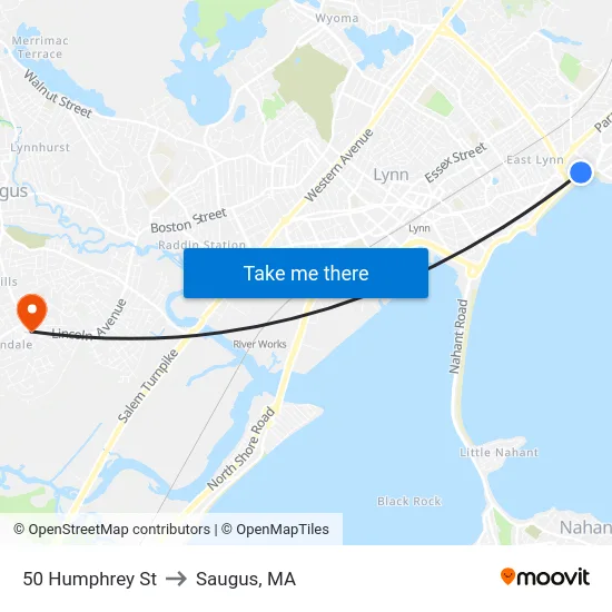 50 Humphrey St to Saugus, MA map