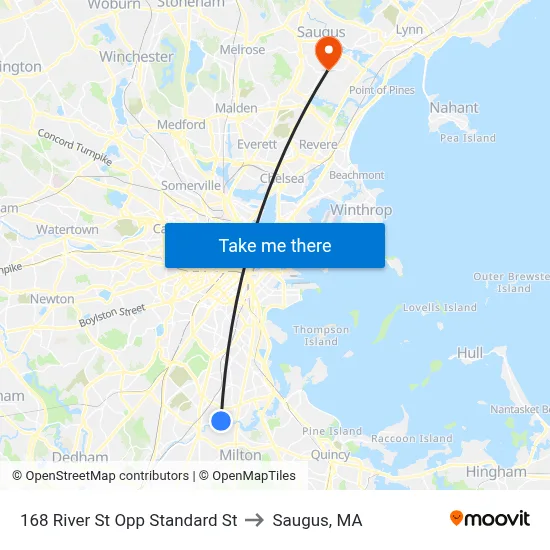 168 River St Opp Standard St to Saugus, MA map