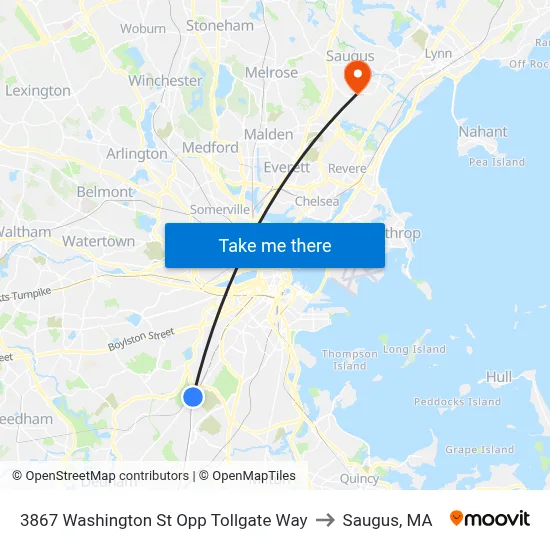 3867 Washington St Opp Tollgate Way to Saugus, MA map