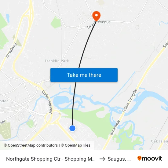 Northgate Shopping Ctr - Shopping Mall to Saugus, MA map