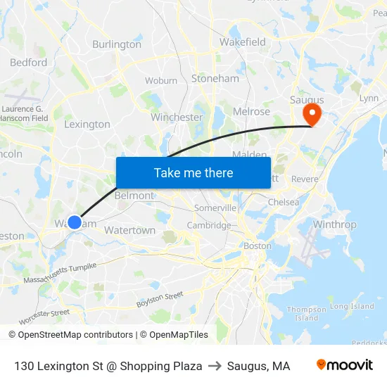 130 Lexington St @ Shopping Plaza to Saugus, MA map