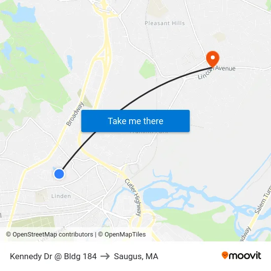 Kennedy Dr @ Bldg 184 to Saugus, MA map