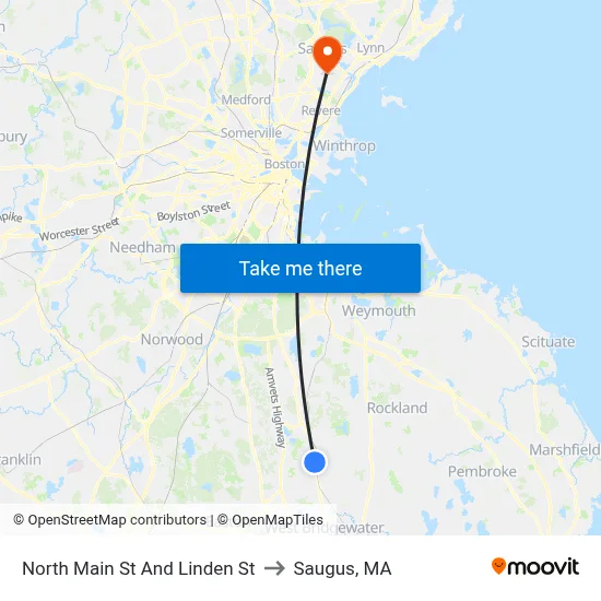North Main St And Linden St to Saugus, MA map