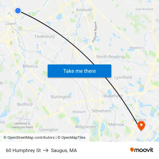 60 Humphrey St to Saugus, MA map
