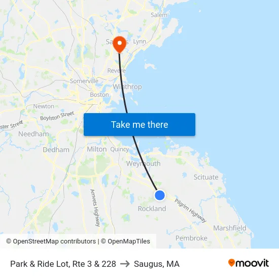 Park & Ride Lot, Rte 3 & 228 to Saugus, MA map