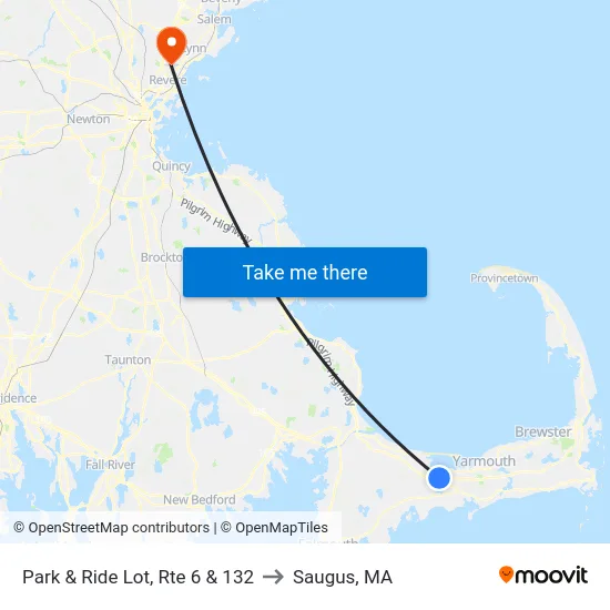 Park & Ride Lot, Rte 6 & 132 to Saugus, MA map