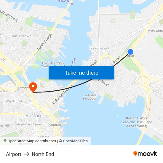 Airport to North End map