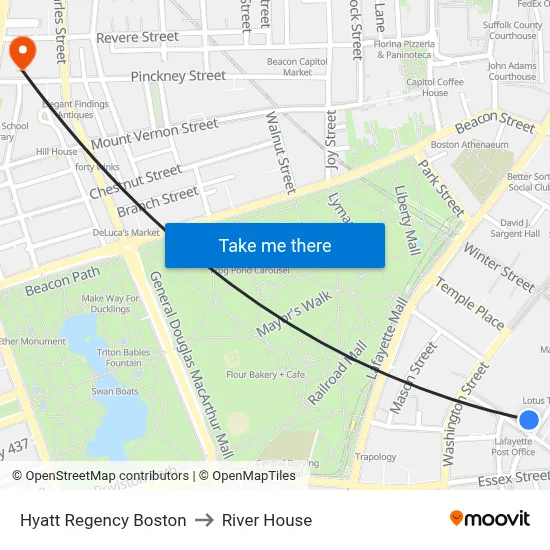 Hyatt Regency Boston to River House map