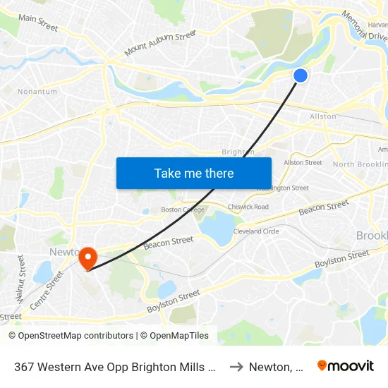 367 Western Ave Opp Brighton Mills Mall to Newton, MA map