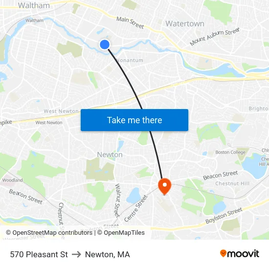 570 Pleasant St to Newton, MA map
