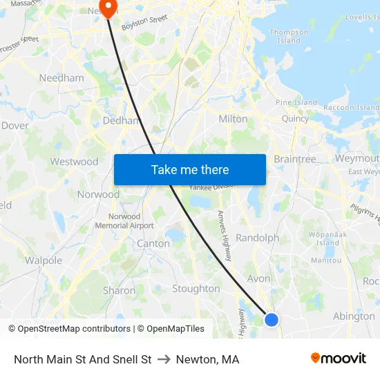 North Main St And Snell St to Newton, MA map