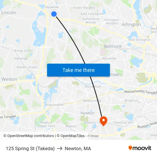 125 Spring St  (Takeda) to Newton, MA map