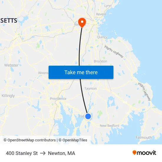 400 Stanley St to Newton, MA map
