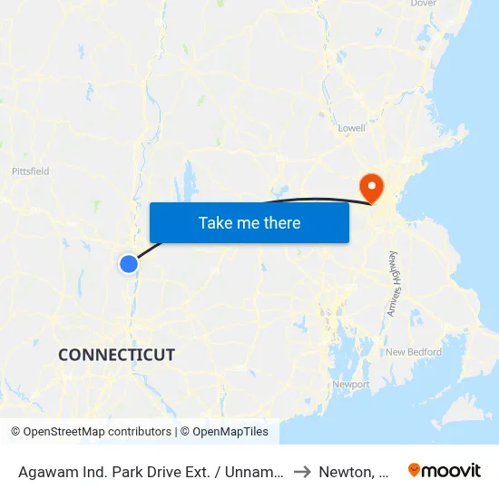 Agawam Ind. Park Drive Ext. / Unnamed to Newton, MA map