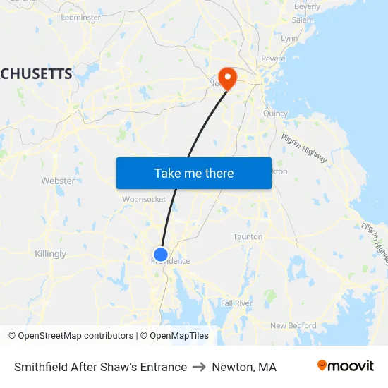 Smithfield After Shaw's Entrance to Newton, MA map