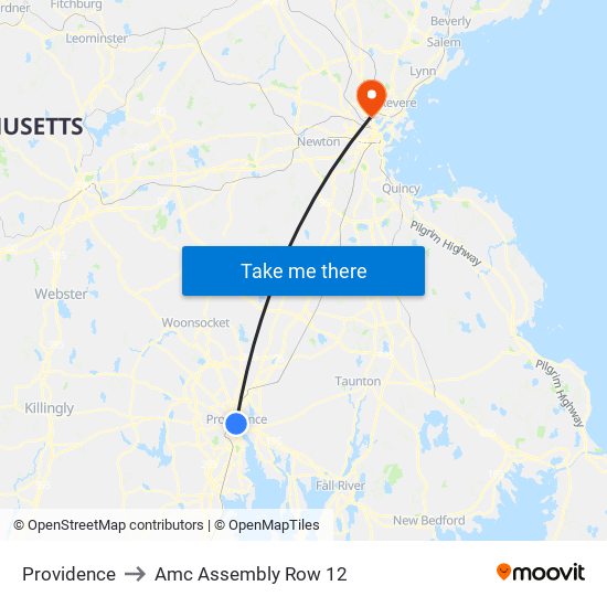 Providence Boston to Amc Assembly Row 12 Somerville with public