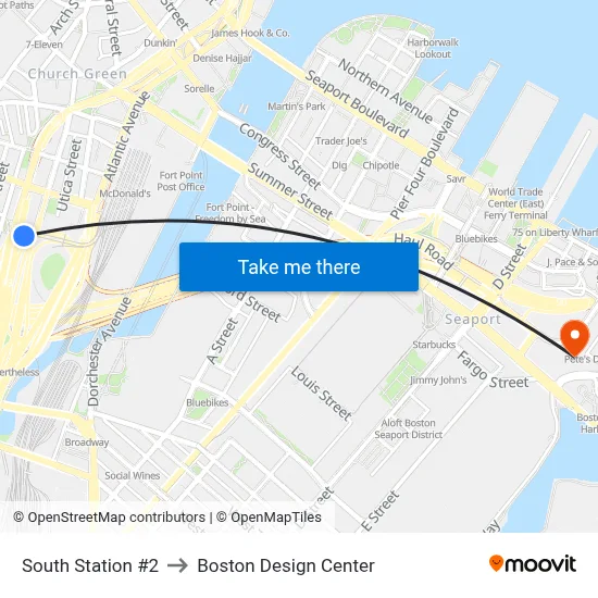 South Station #2 to Boston Design Center map