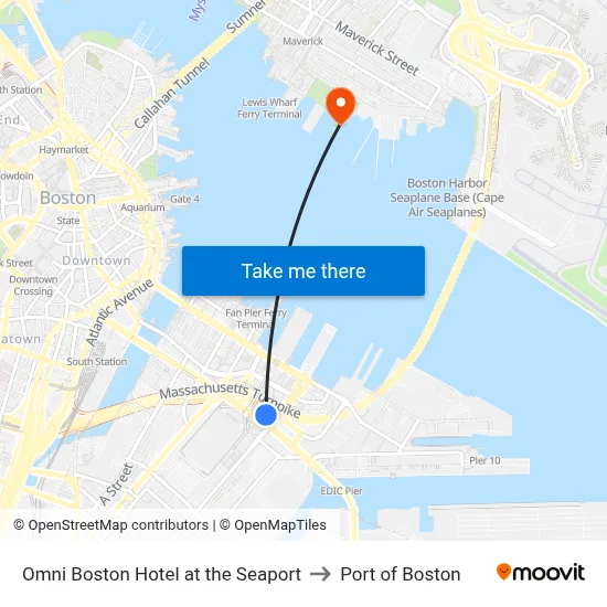 Omni Boston Hotel at the Seaport to Port of Boston map