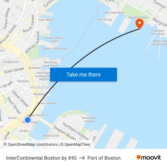 InterContinental Boston by IHG to Port of Boston map