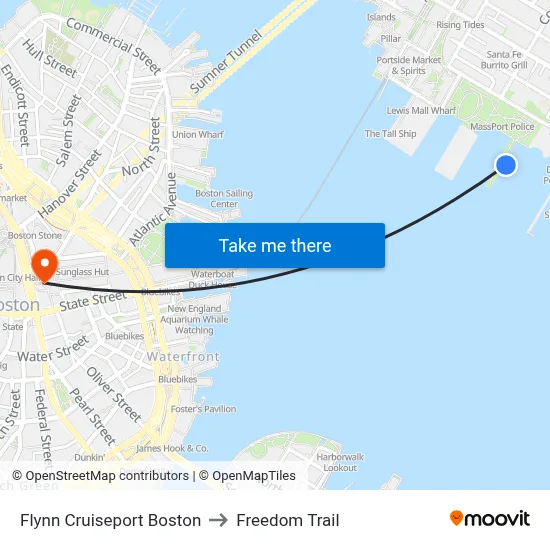 Flynn Cruiseport Boston to Freedom Trail map