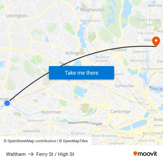 Waltham to Ferry St / High St map