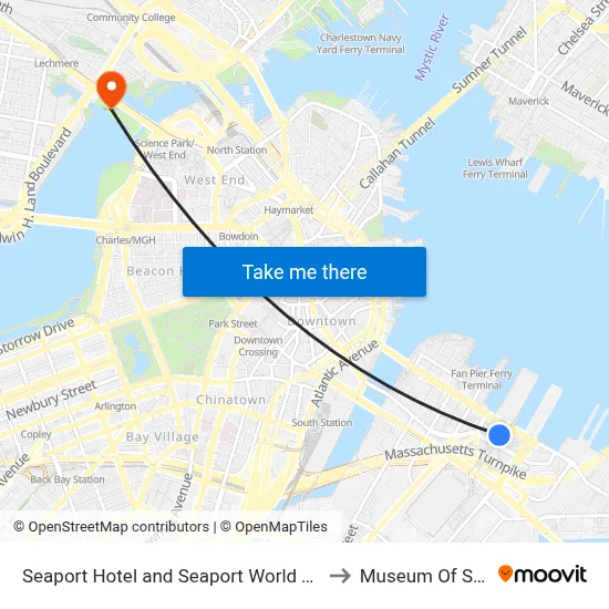 Seaport Hotel and Seaport World Trade Center, 1 Seaport Ln to Museum Of Science map