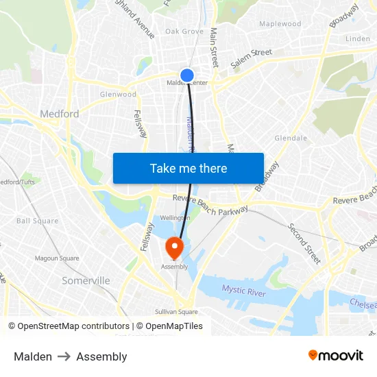 Malden to Assembly map