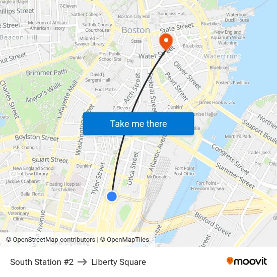 South Station #2 to Liberty Square map