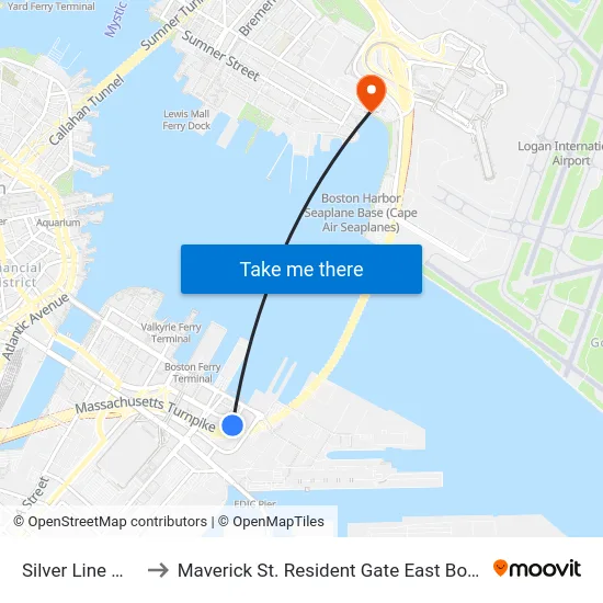 Silver Line Way to Maverick St. Resident Gate East Boston map
