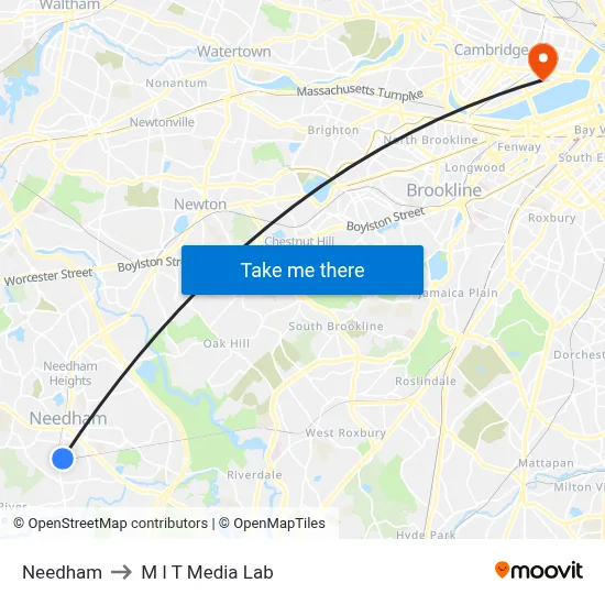 Needham to M I T Media Lab map