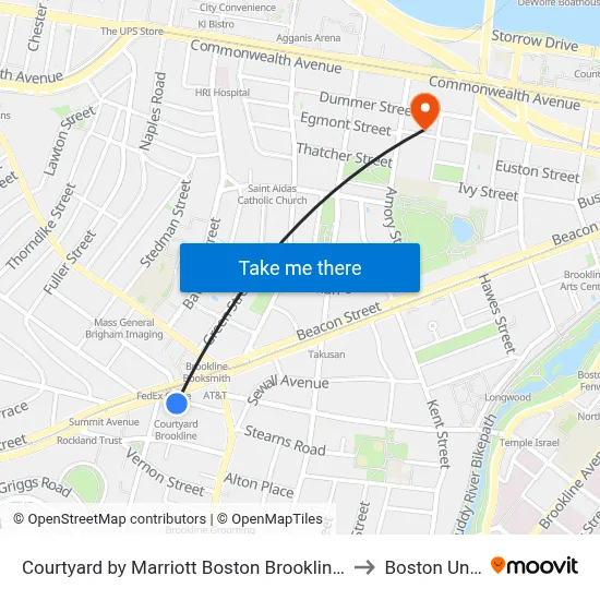Courtyard by Marriott Boston Brookline - Newly Renovated to Boston University map