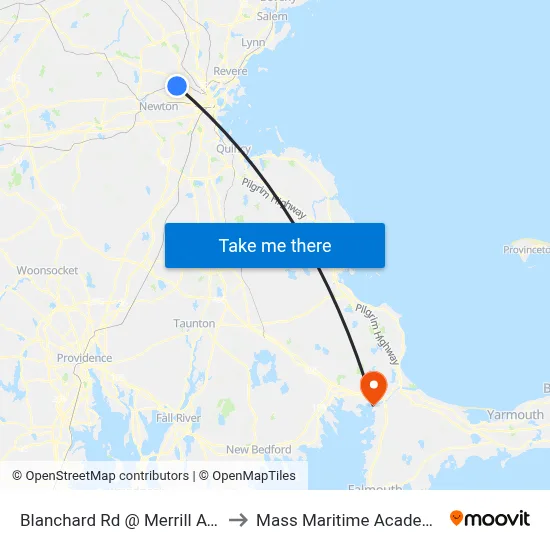 Blanchard Rd @ Merrill Ave to Mass Maritime Academy map