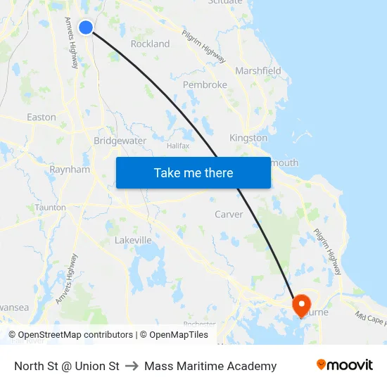 North St @ Union St to Mass Maritime Academy map