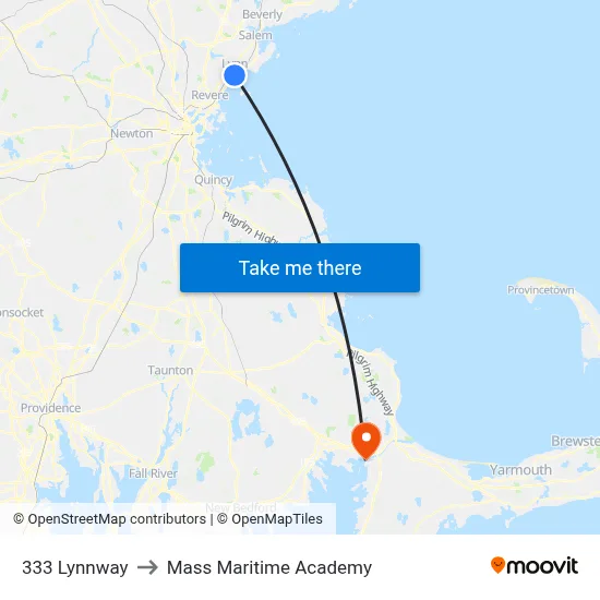 333 Lynnway to Mass Maritime Academy map