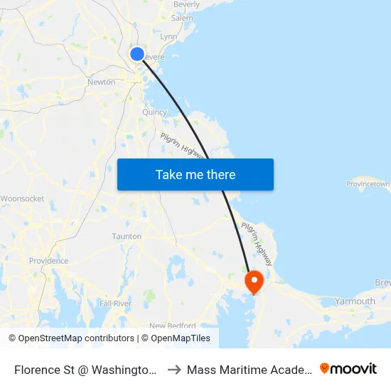 Florence St @ Washington St to Mass Maritime Academy map