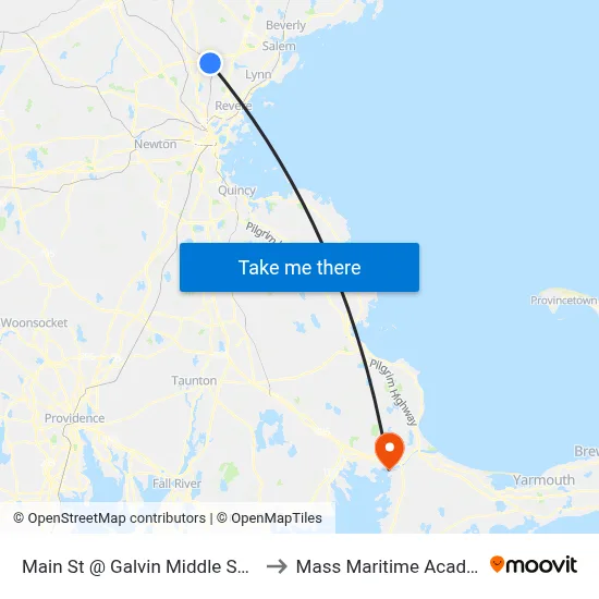 Main St @ Galvin Middle School to Mass Maritime Academy map