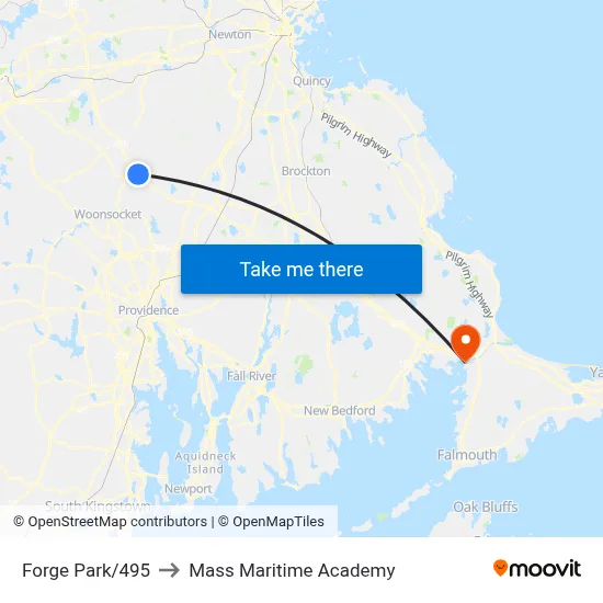 Forge Park/495 to Mass Maritime Academy map