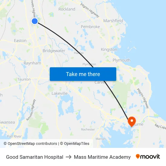 Good Samaritan Hospital to Mass Maritime Academy map