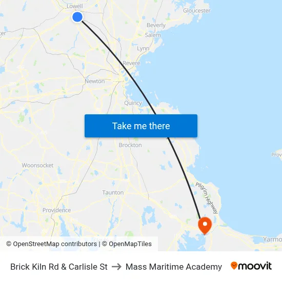 Brick Kiln Rd & Carlisle St to Mass Maritime Academy map