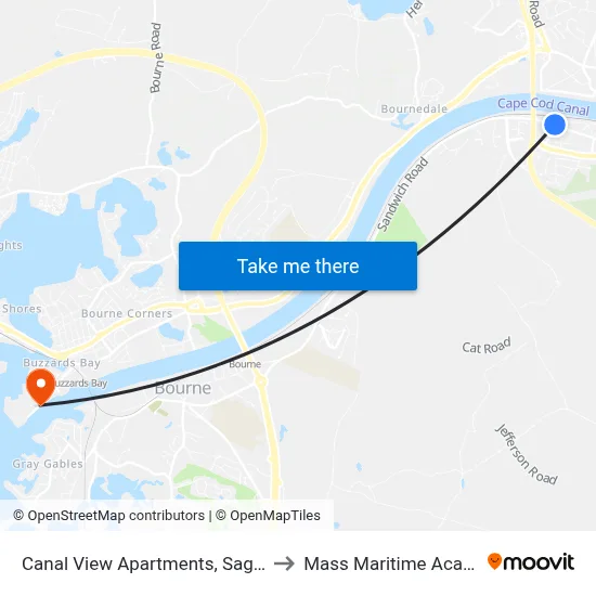 Canal View Apartments, Sagamore to Mass Maritime Academy map