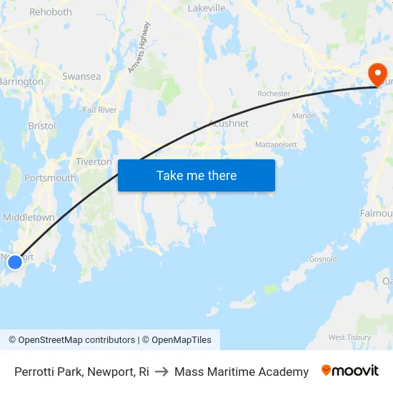 Perrotti Park, Newport, Ri to Mass Maritime Academy map