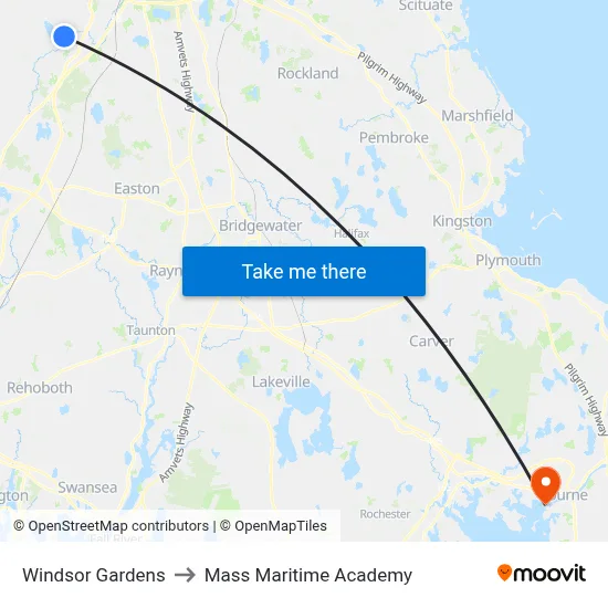 Windsor Gardens to Mass Maritime Academy map